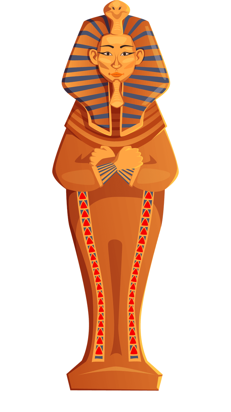 pharaoh s coffin ancient egypt cartoon set
