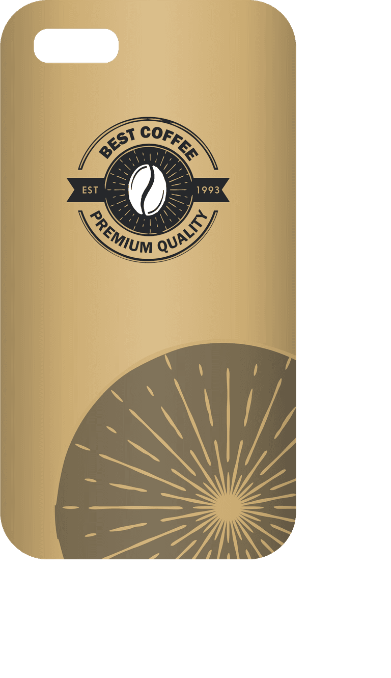 phone case coffee brand identity sets elegant brown logo decor