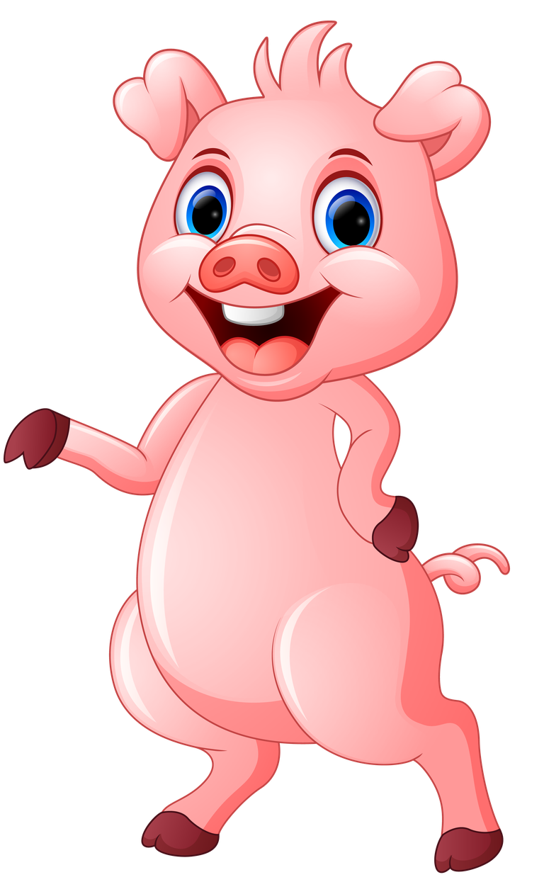 playful pig cartoon character cute vector for children's books and fun projects