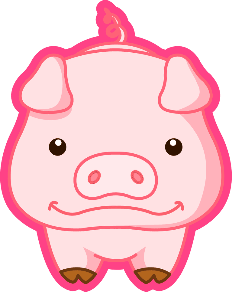 cute pig anthropomorphic zodiac qvector character for fun designs and decorations