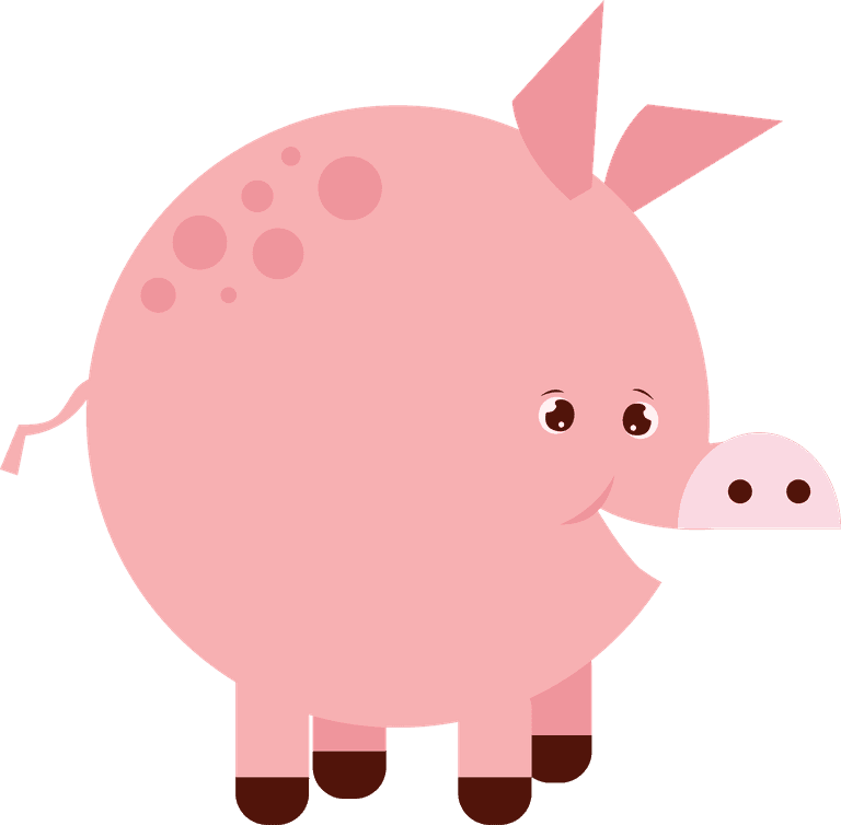 pig pig icons collection cute pink 