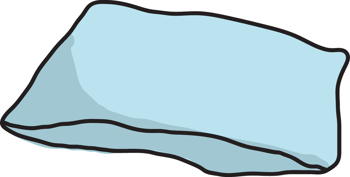 simple light blue hand-drawn pillow