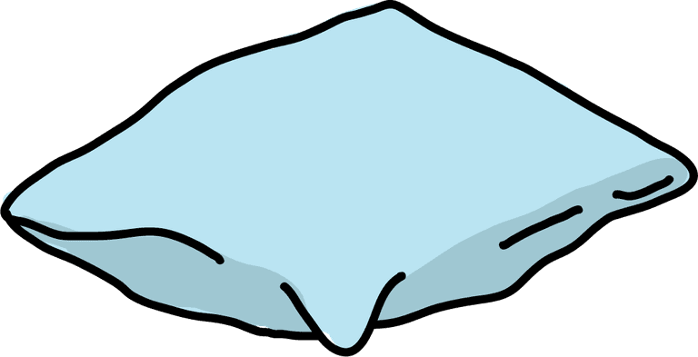 simple light blue hand-drawn pillow