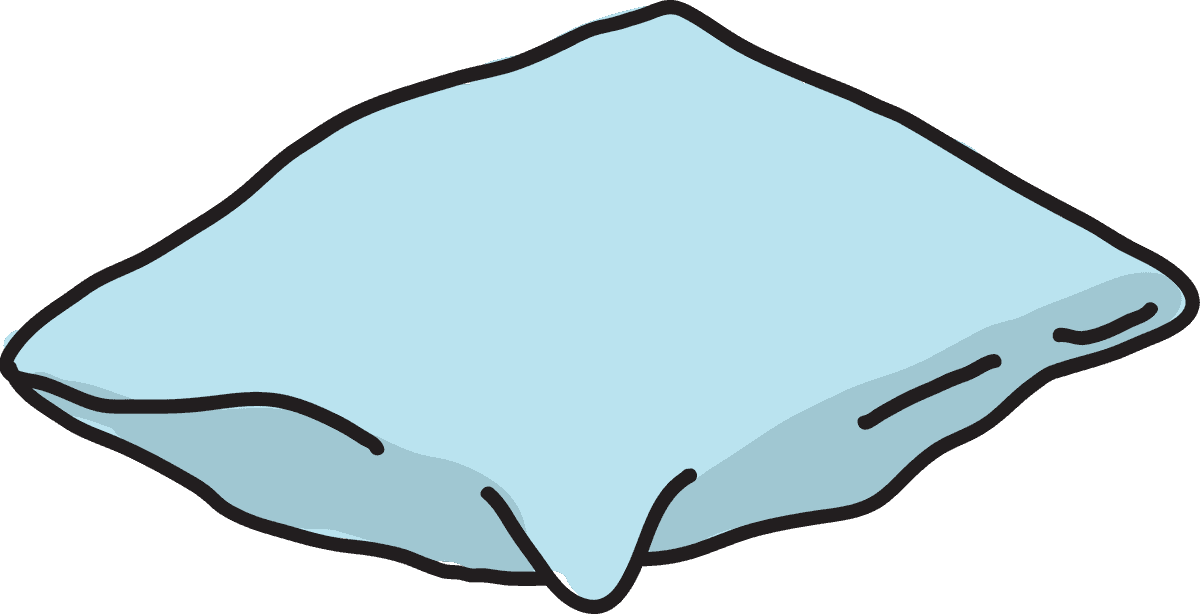 simple light blue hand-drawn pillow