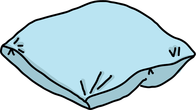 simple light blue hand-drawn pillow