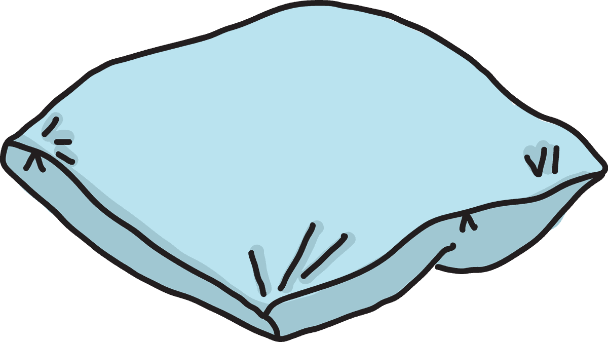 simple light blue hand-drawn pillow