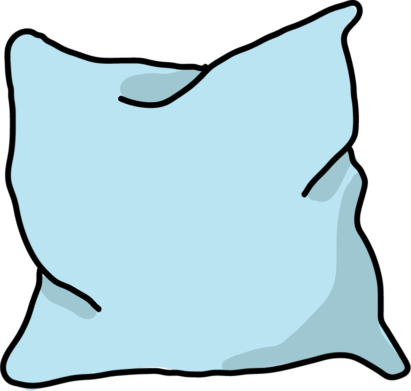 simple light blue hand-drawn pillow