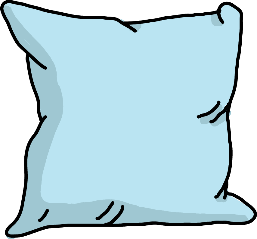 simple light blue hand-drawn pillow