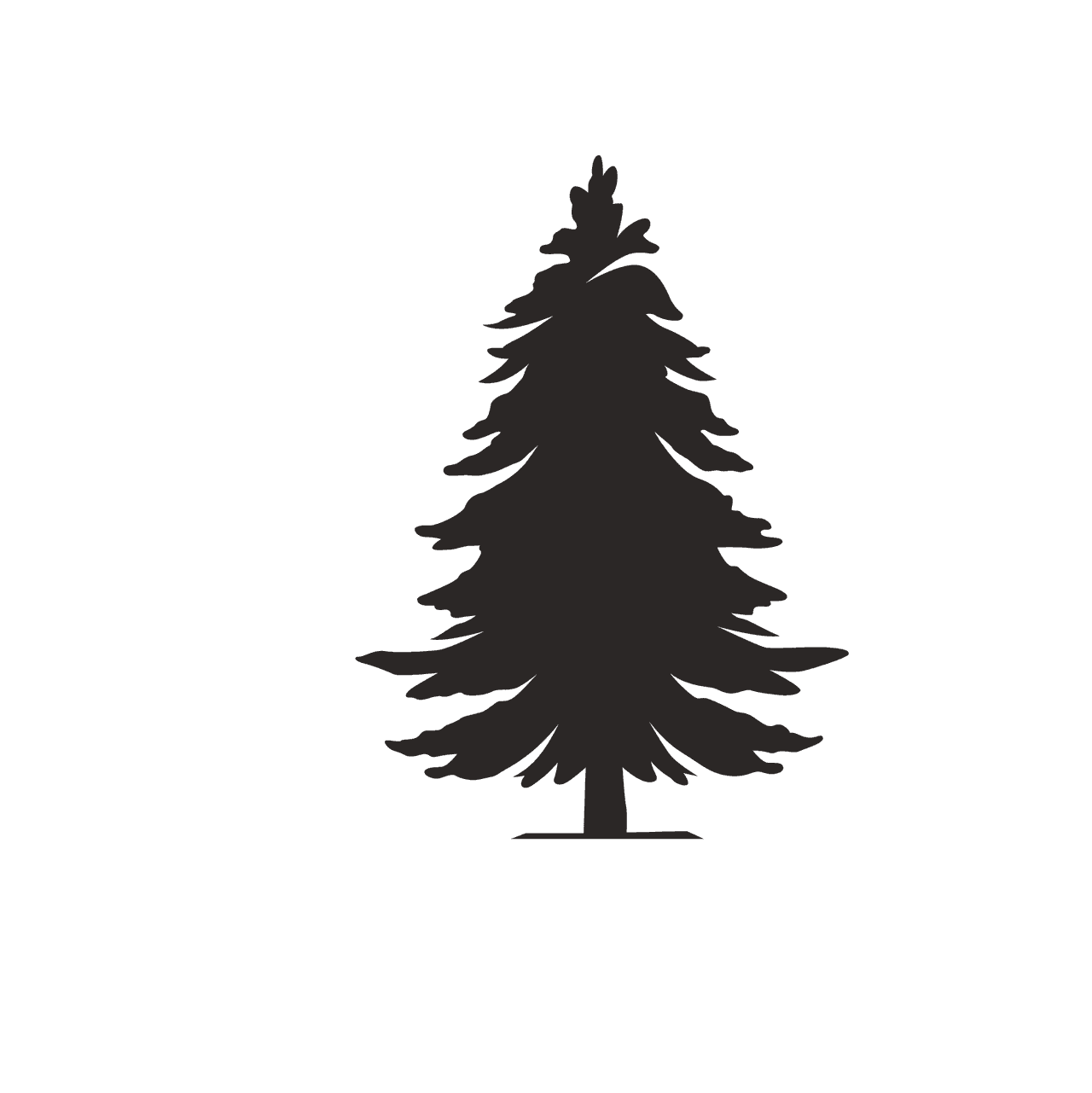 pine tree and plant silhouette for nature-themed projects and eco-friendly designs
