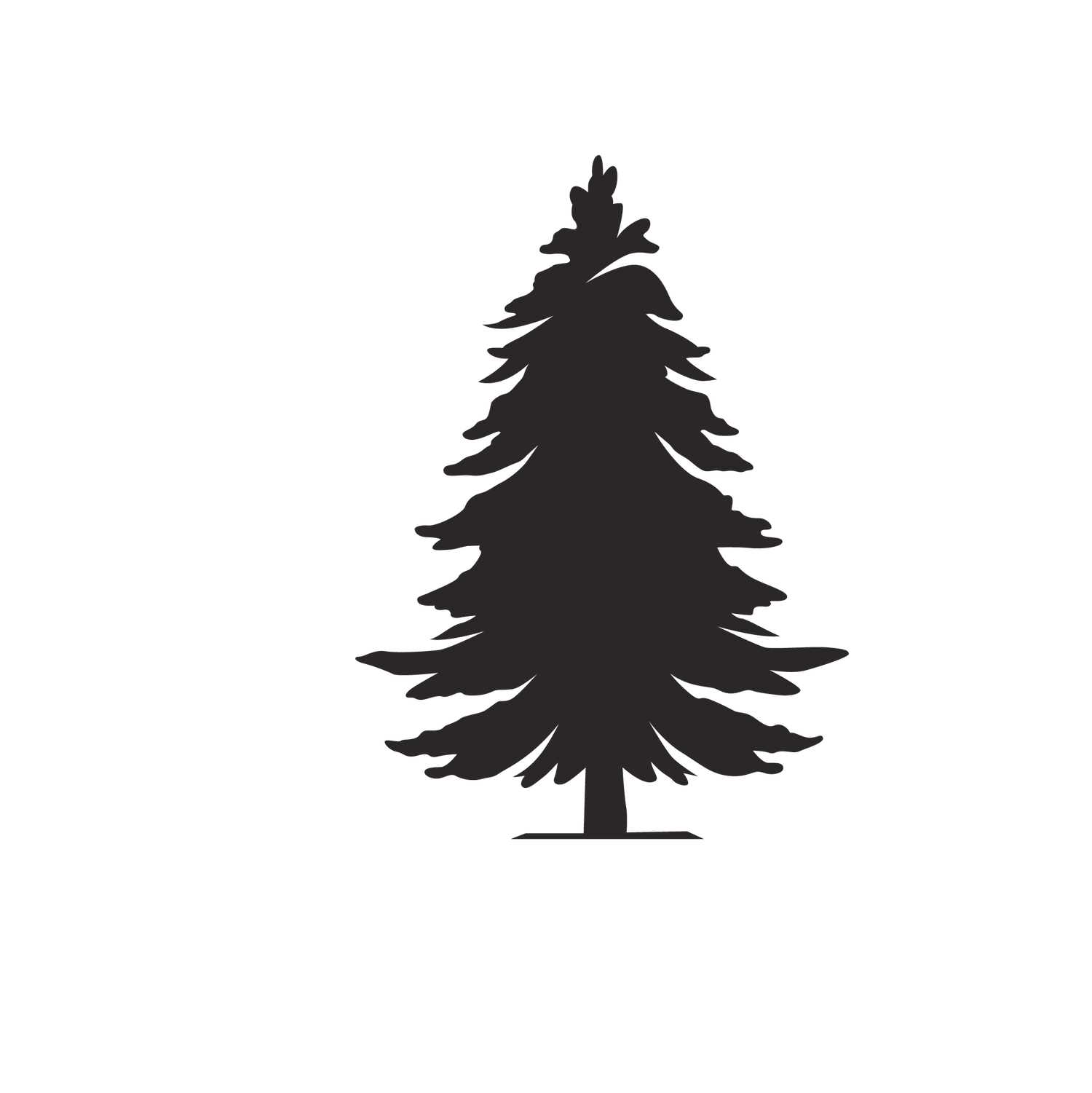 pine tree and plant silhouette for nature-themed projects and eco-friendly designs