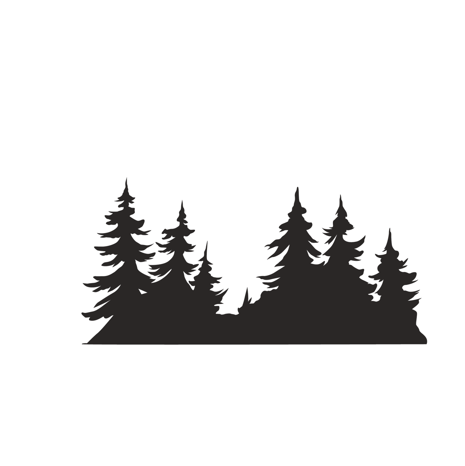 pine tree and plant silhouette for nature-inspired branding and outdoor themes