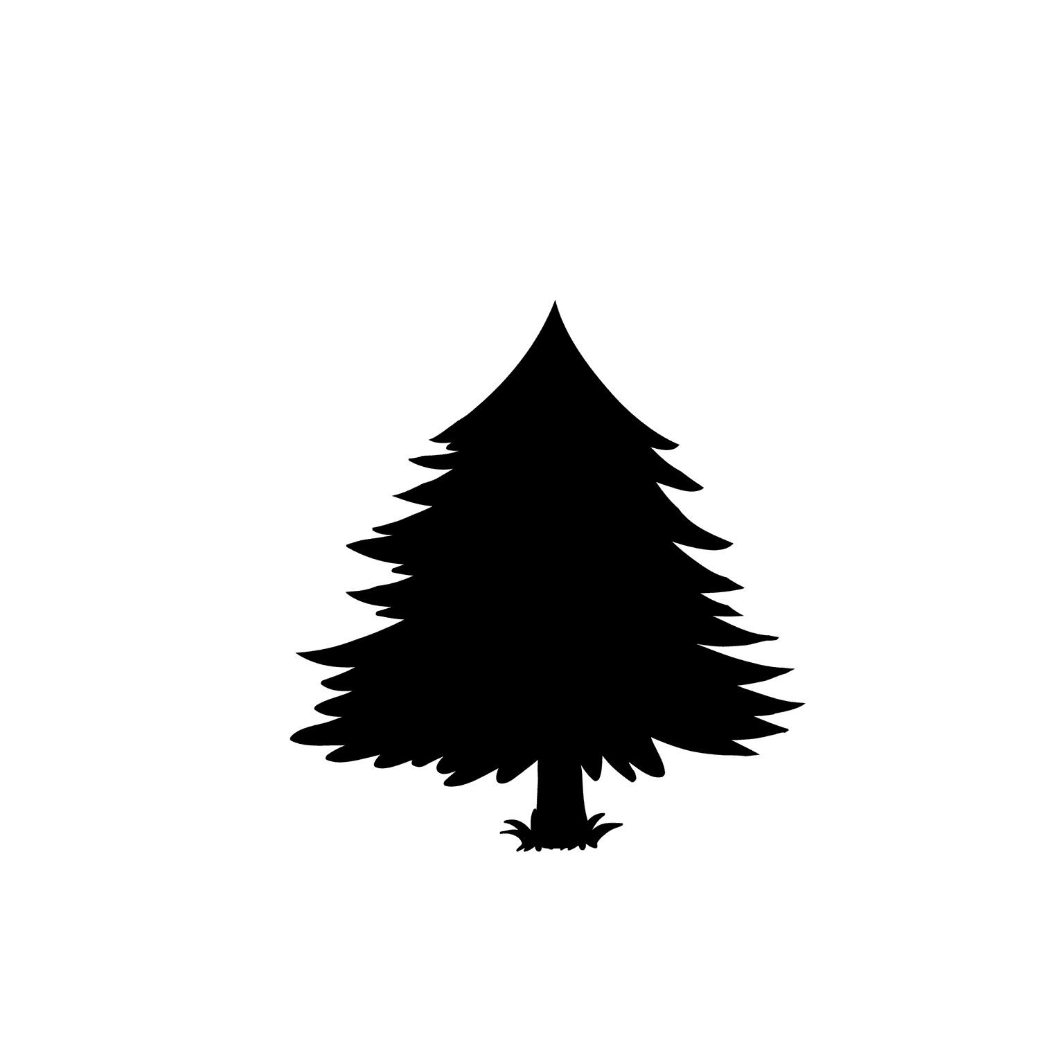 pine tree silhouettes in minimalist style featuring diverse shapes and high contrast for nature-themed projects