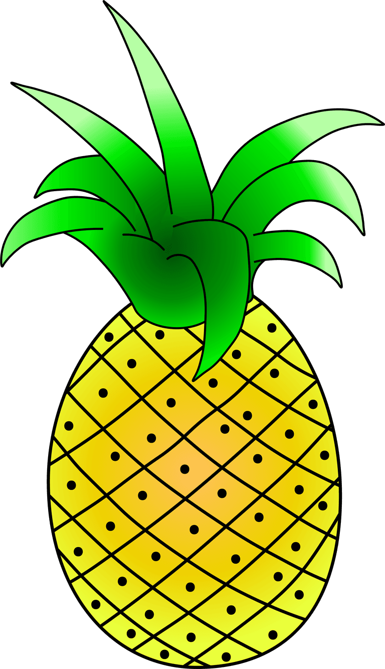 pineapple painting digital watercolor ink ripe juicy pineapple