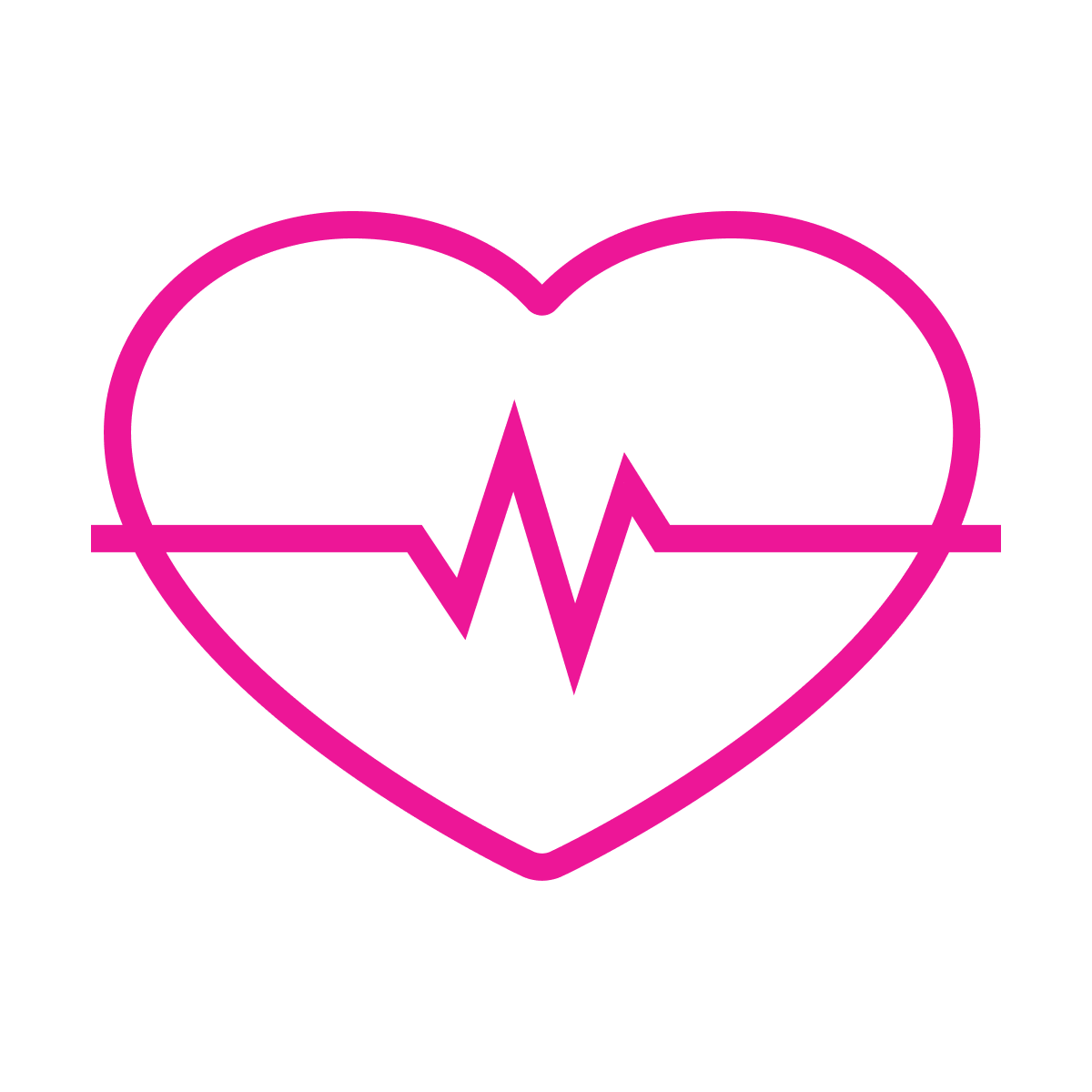 minimalist line art heart beat icon for health monitoring and medical applications in user interfaces