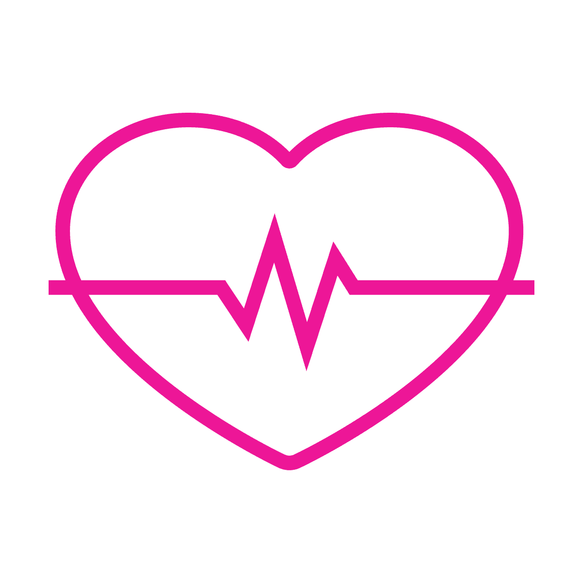 minimalist line art heart beat icon for health monitoring and medical applications in user interfaces
