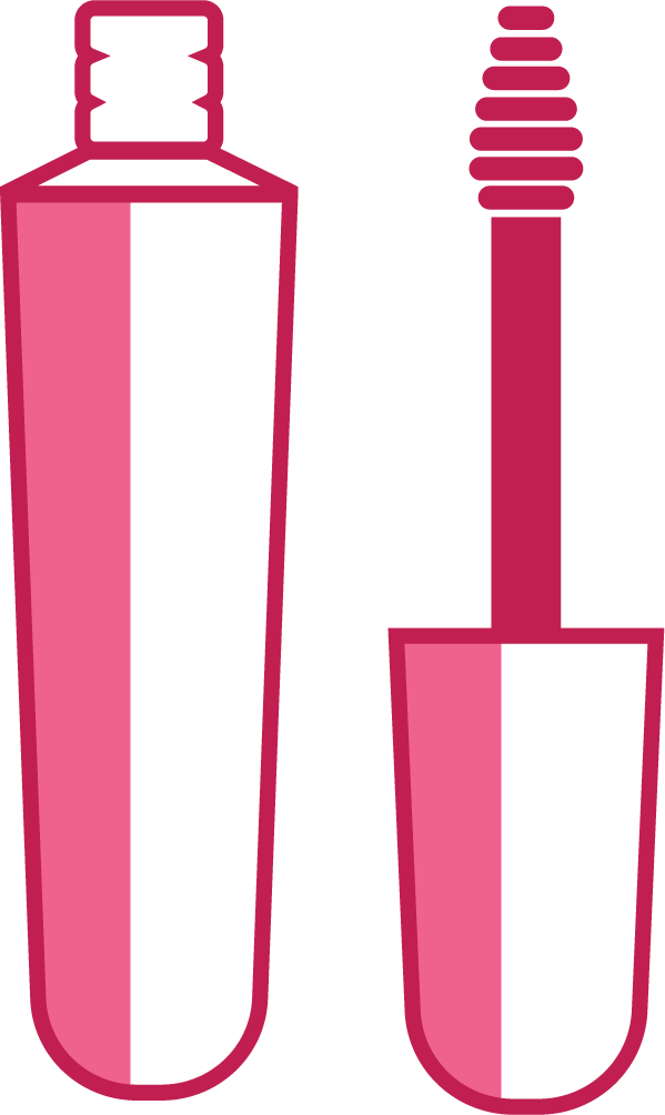 pink make up icon for enhancing beauty with sleek mascara tube and wand design