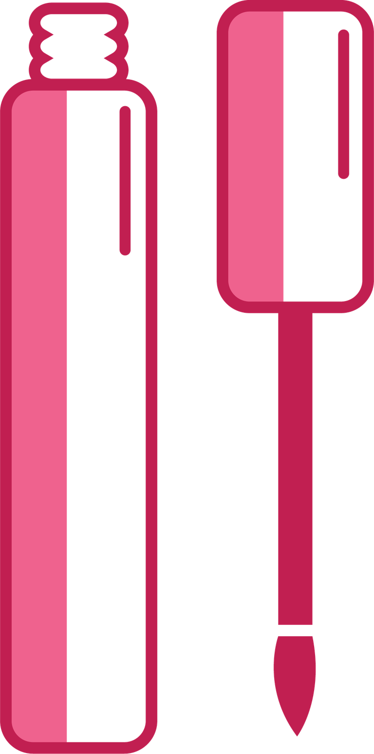 pink make up icon representing a stylish lip gloss with applicator for beauty enthusiasts