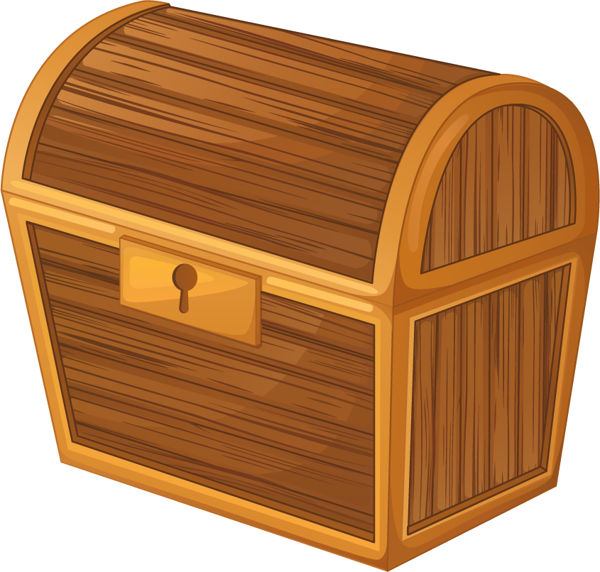 pirate cartoon characters and objects featuring a treasure chest for adventurous themes