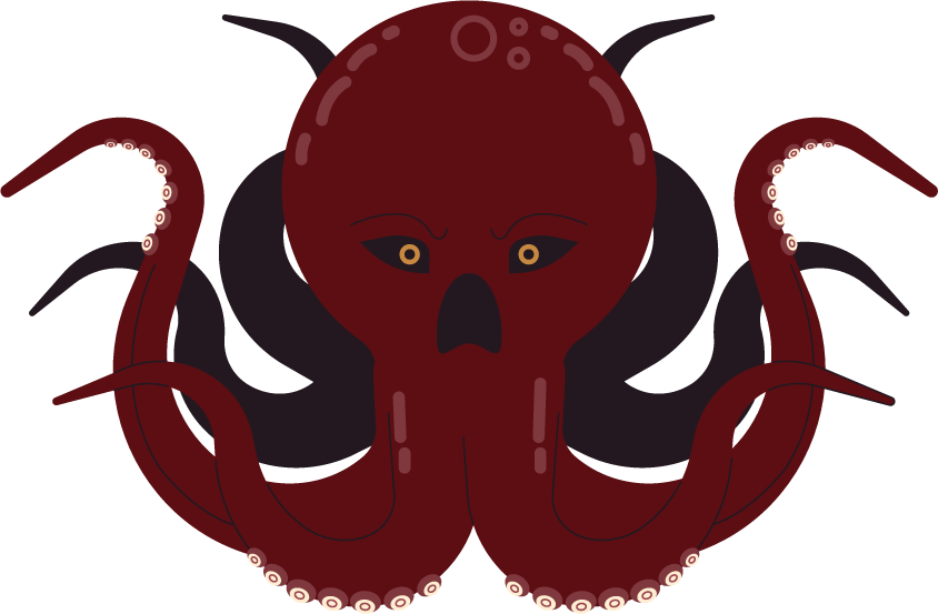 pirate elements classical emblems sketch featuring a fearsome octopus illustration for nautical themes