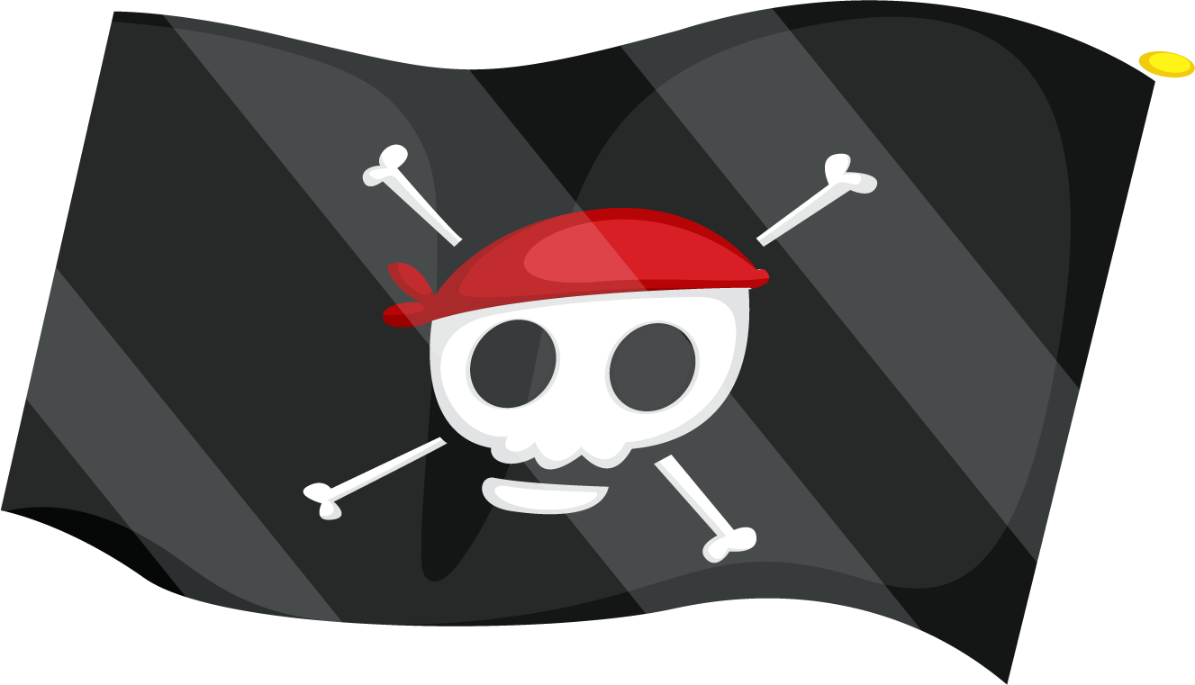 pirate flag cartoon pirate vectors set