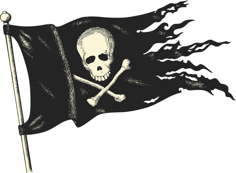 pirate flag pirate skull line art