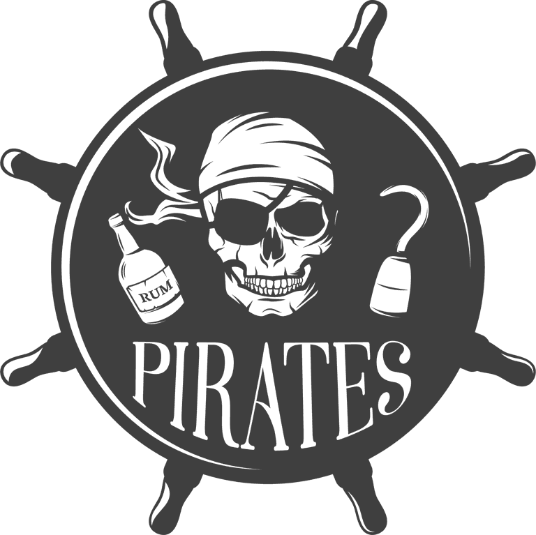 pirate logo nautical emblem sail around world marine life lighthouse marine world descriptions