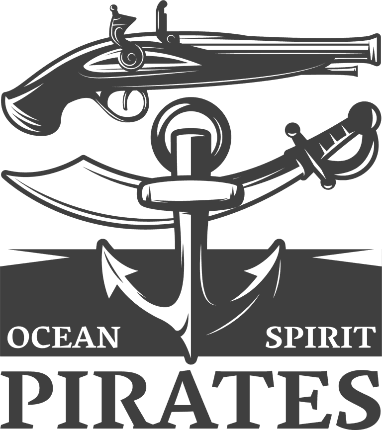 pirate logo nautical emblem sail around world marine life lighthouse marine world descriptions