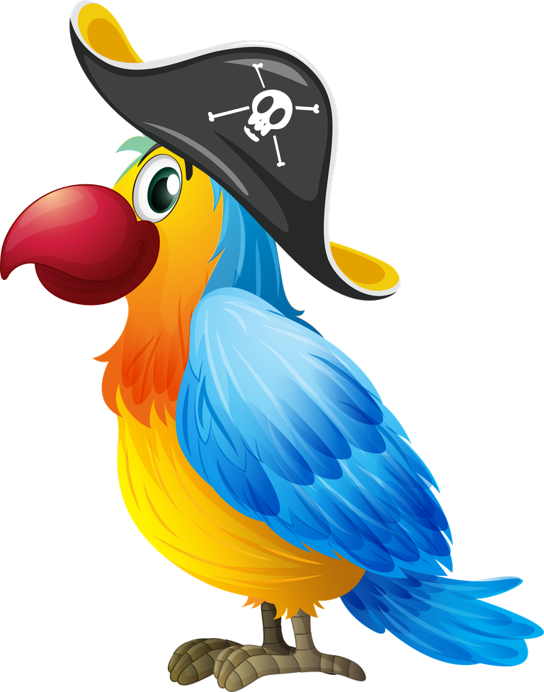 pirate parrot cartoon pirate vectors set