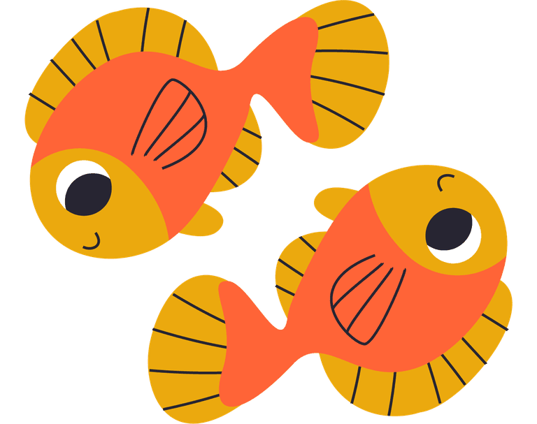 pisces cartoon zodiac sign collection featuring playful fish characters for fun decor
