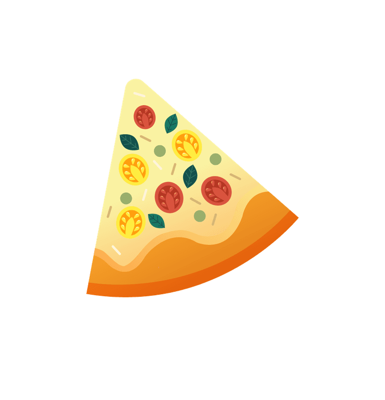 pizza elements colorful flat 