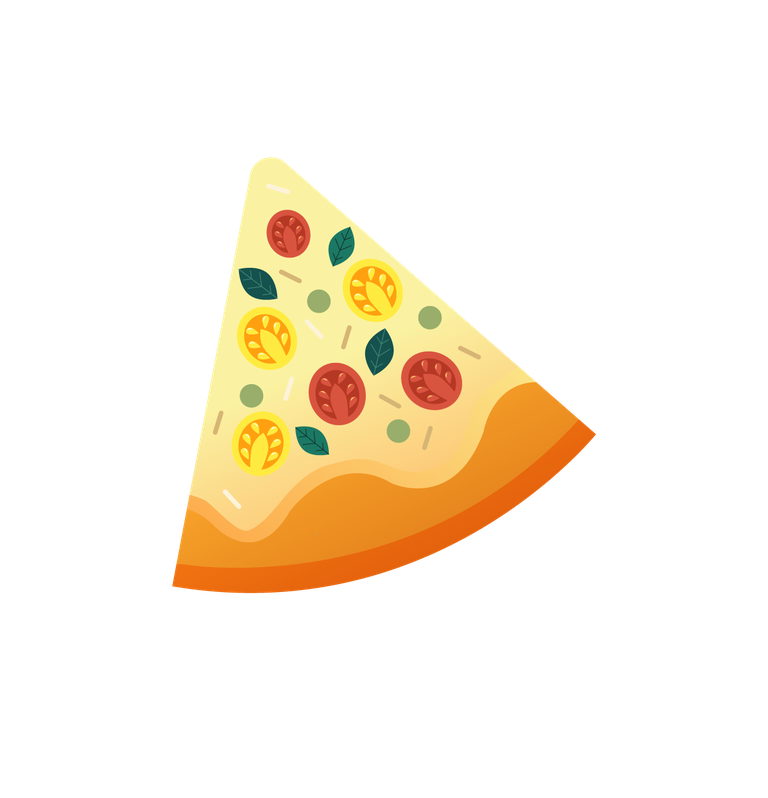 pizza elements colorful flat 