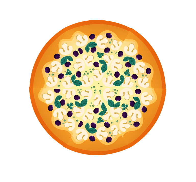 pizza elements colorful flat 