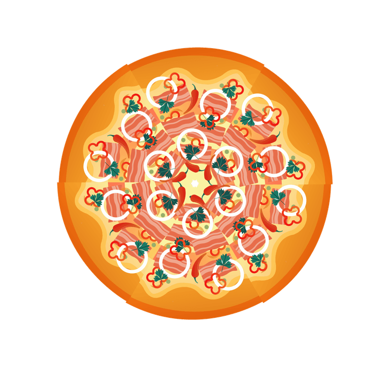 pizza elements colorful flat illustration with vibrant toppings and fun shapes for menus