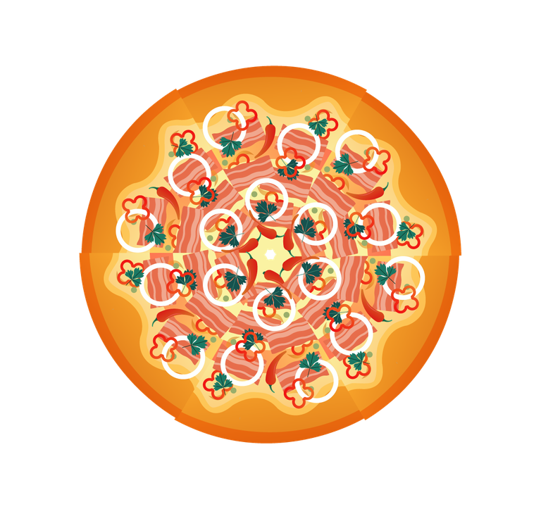 pizza elements colorful flat illustration with vibrant toppings and fun shapes for menus
