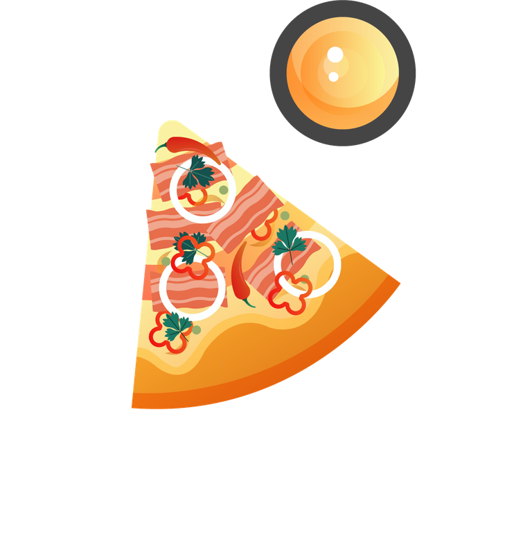 pizza elements colorful flat 