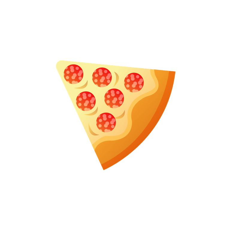 pizza elements colorful flat slice with pepperoni for fun food projects