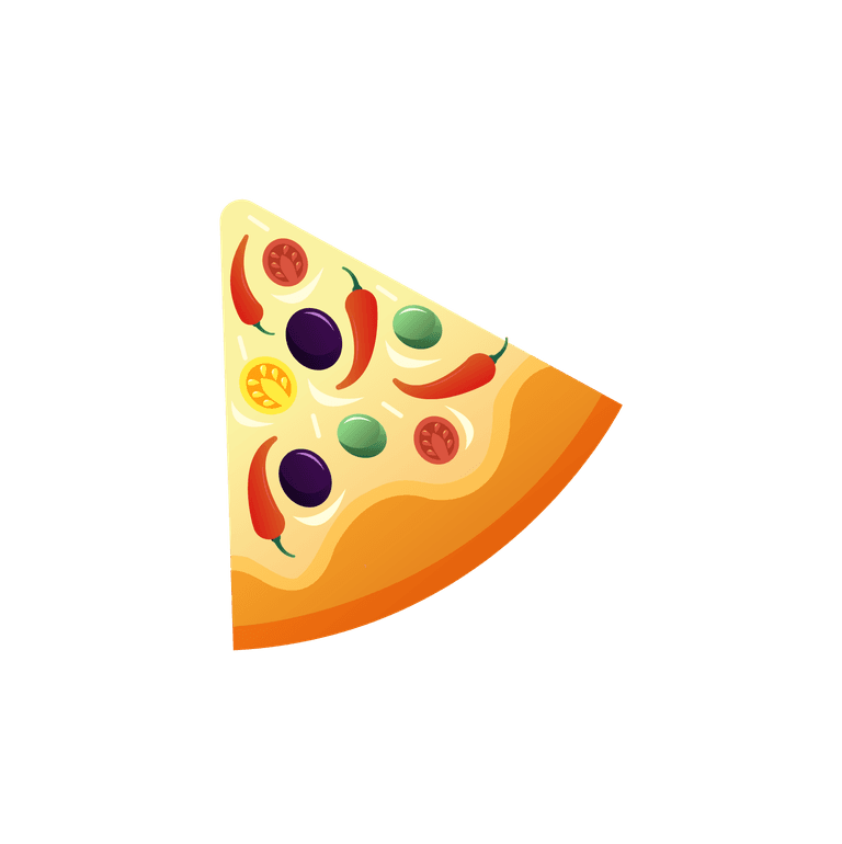 pizza elements colorful flat 