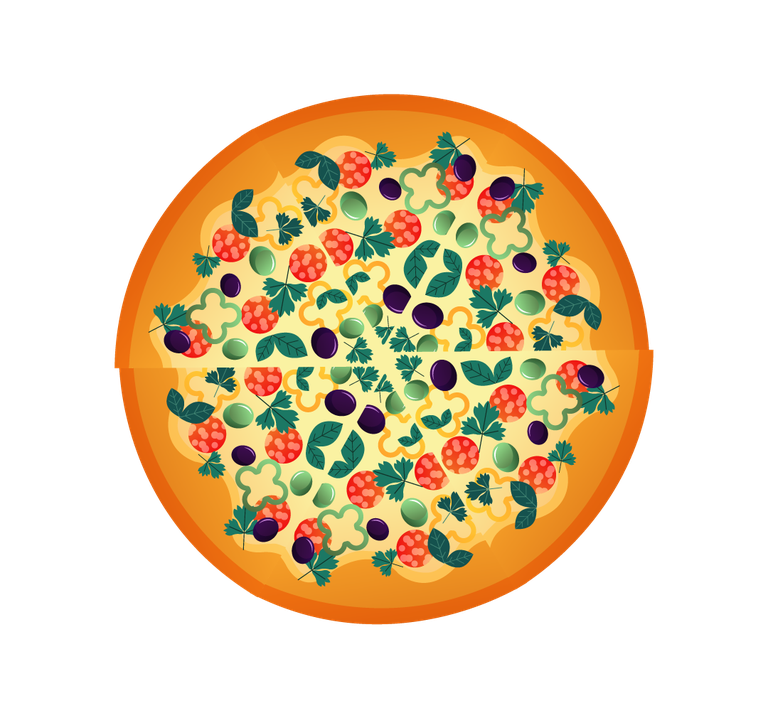 pizza elements colorful flat illustration with toppings for culinary and food applications