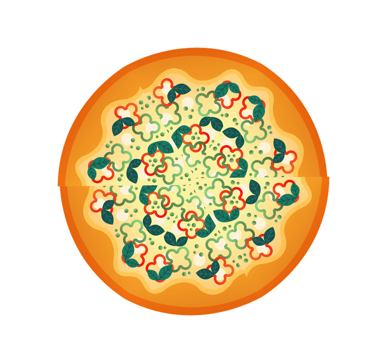 pizza elements colorful flat 