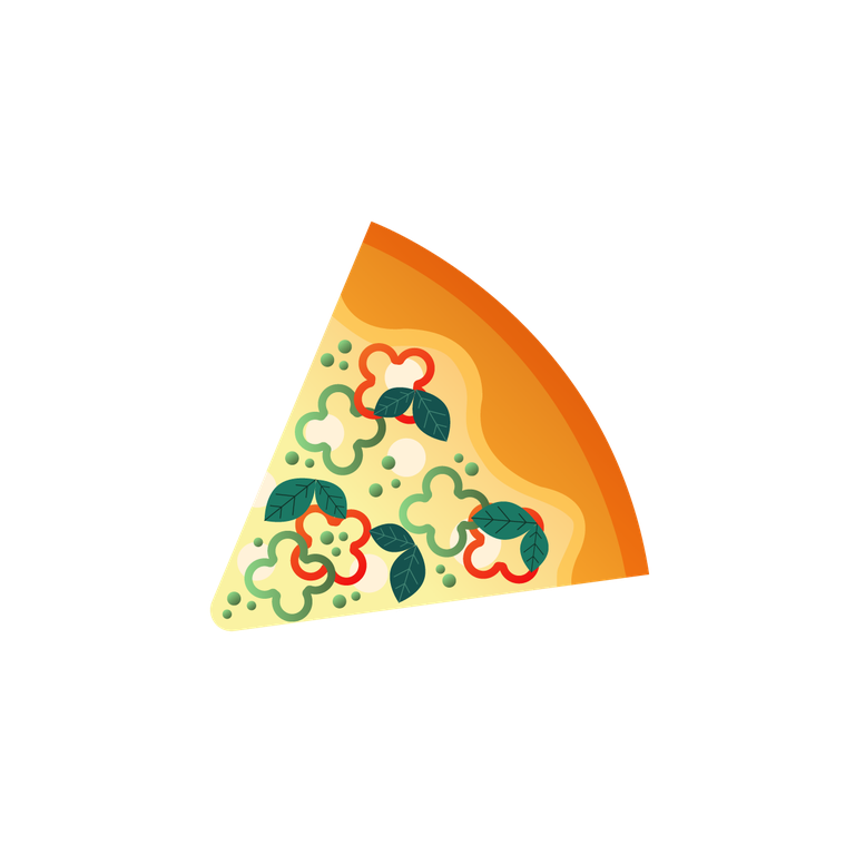 pizza elements colorful flat 