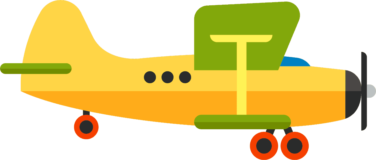 plane flying icon set featuring colorful aircraft for fun and educational use