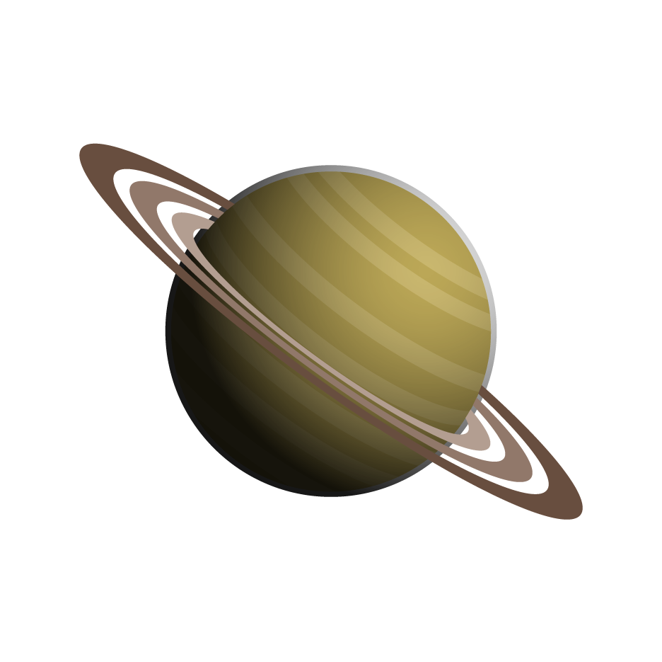 planet cartoon space science items set