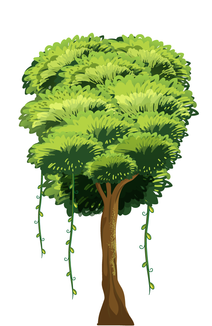 plant tree with its silhouette in vibrant colors for nature-themed projects and illustrations