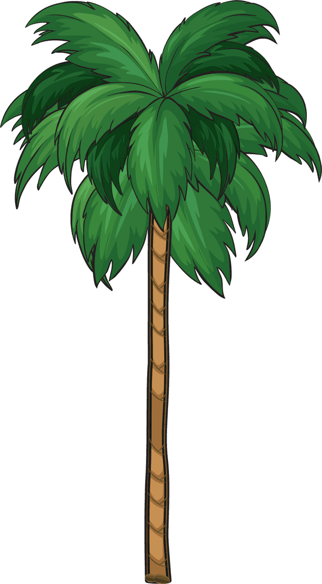 plant tree with its silhouette for summer vibes in tropical-themed projects