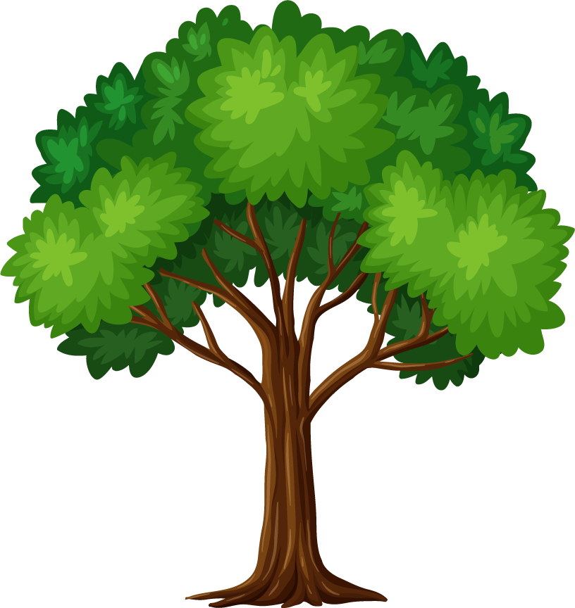 plant tree with its silhouette for environmental awareness and educational purposes