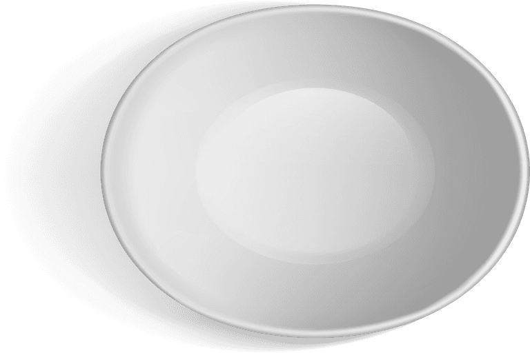 plate top view white different shapes bowls