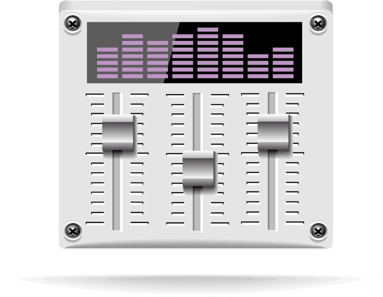 player music theme icon vector with audio equalizer and volume controls for app interfaces