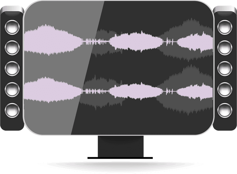 music player theme icon representing sound waves and audio playback features