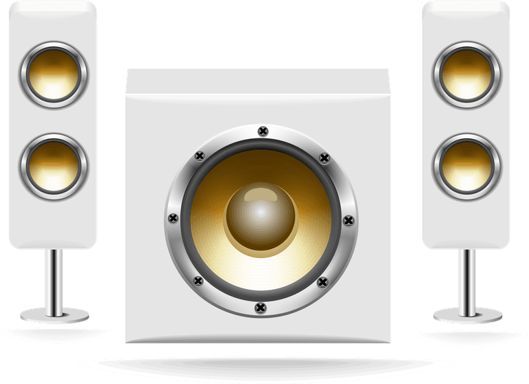 player music theme icon vector with modern audio speakers for streaming services