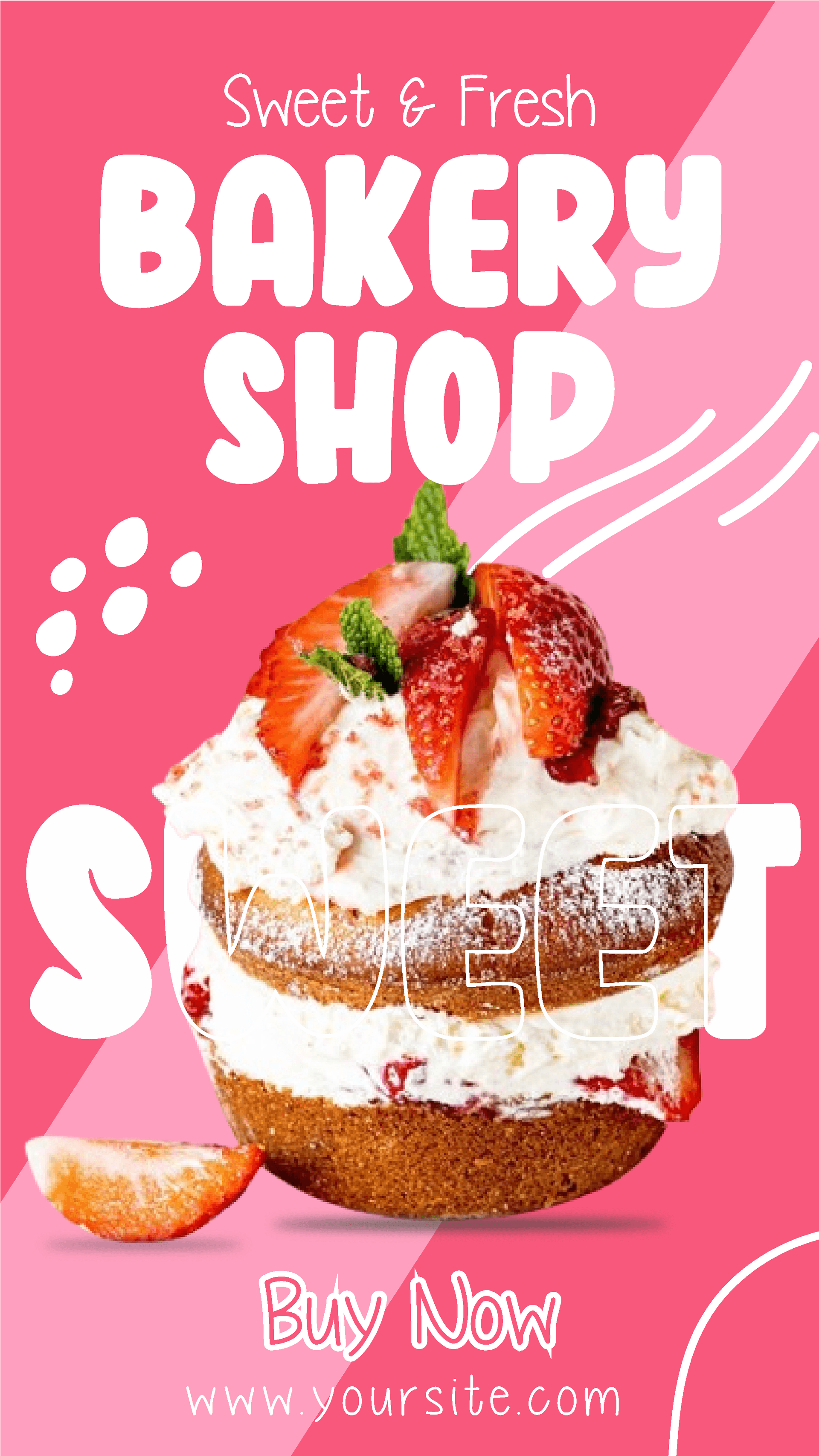 playful bakery shop food poster design